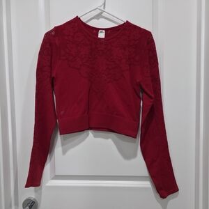 Fabletics Red Lace Crop Top